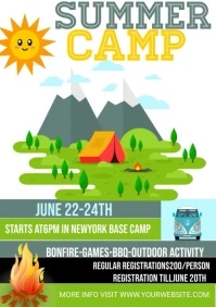 summer camp poster A4 template