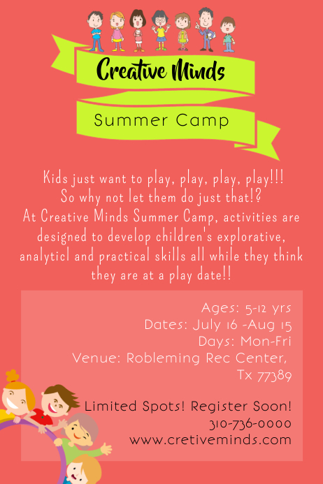 Summer Camp Poster Flyer Template Postermywall