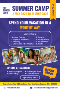 Blue Summer Camp Poster Template