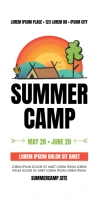 SUMMER CAMP ROLL UP BANNER Bannière rétractable 3 pouces x 6 pouces template