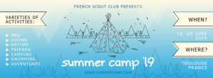 蓝色 Summer Camp Facebook Cover Photo Template