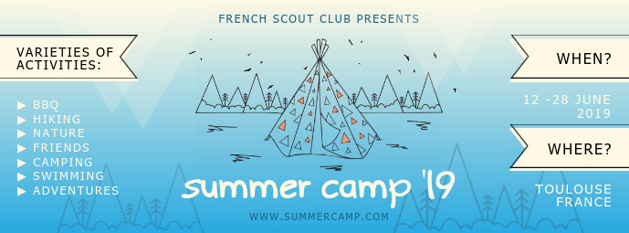 Summer Camp Scouts Recruitment Banner Facebook Omslag Foto template