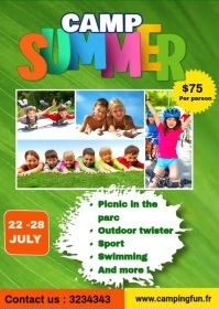 Summer camp for kids template A6