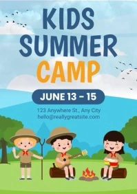 Summer Camping Ads A4 template