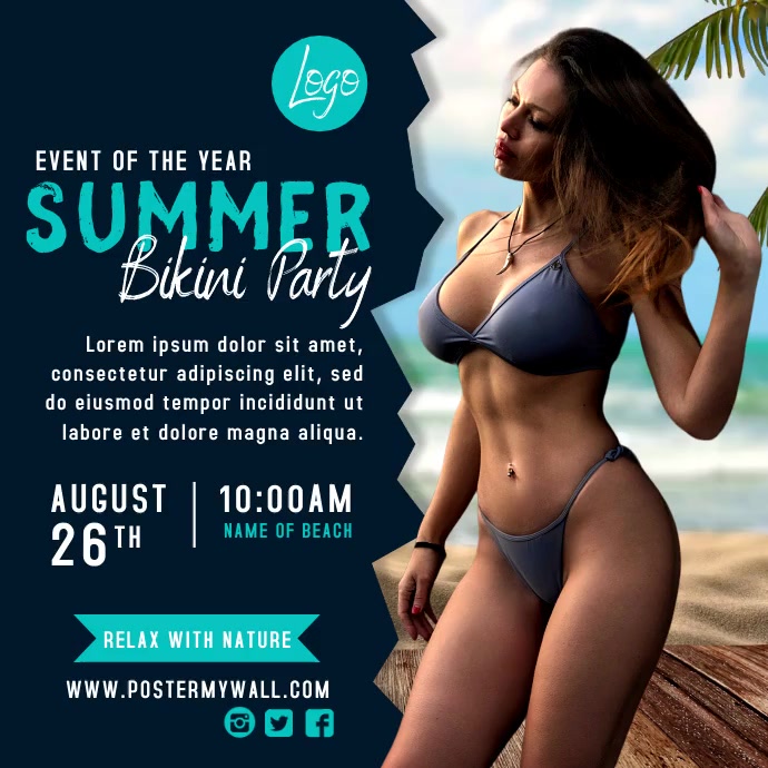 Summer Celebration, Summer Party Post Wpis na Instagrama template