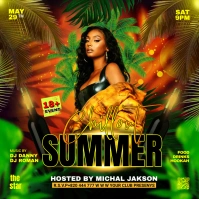 Summer chillout party flyer Quadrato (1:1) template