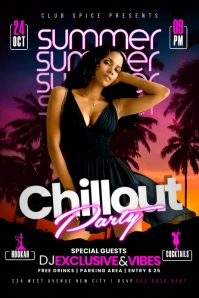 Summer chillout party poster template
