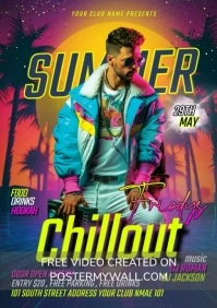 summer chillout video flyer A4 template
