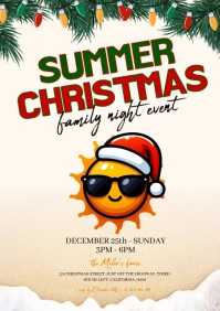 summer christmas family event template A4