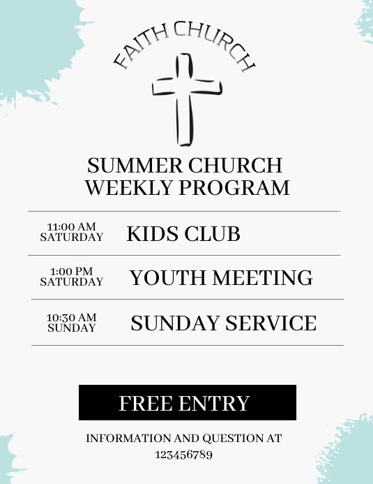 SUMMER CHURCH WEEKLY PROGRAM template, poster | PosterMyWall