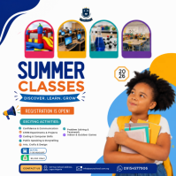 White Summer Classes Instagram 帖子 Template
