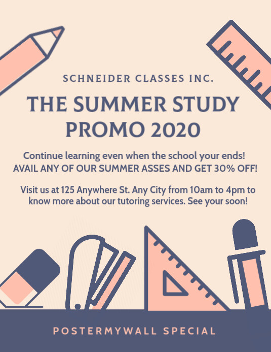 Summer Classes Schedule Template | PosterMyWall