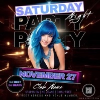 SUMMER club party event ad template Square (1:1)