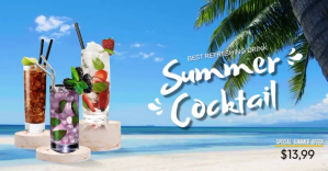 Summer Cocktail Menu Video Ads Facebook Gedeelde Prent template