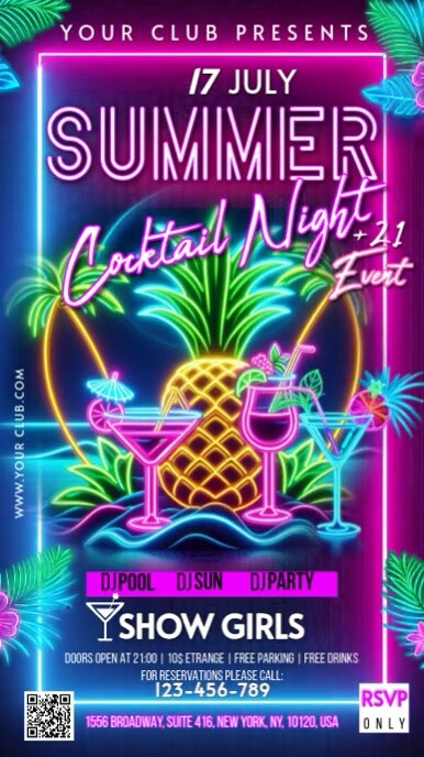 Summer Cocktail Party Instagram Story template