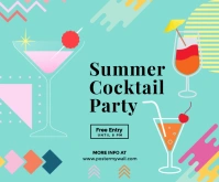 Summer Cocktail Party Medium Rectangle template