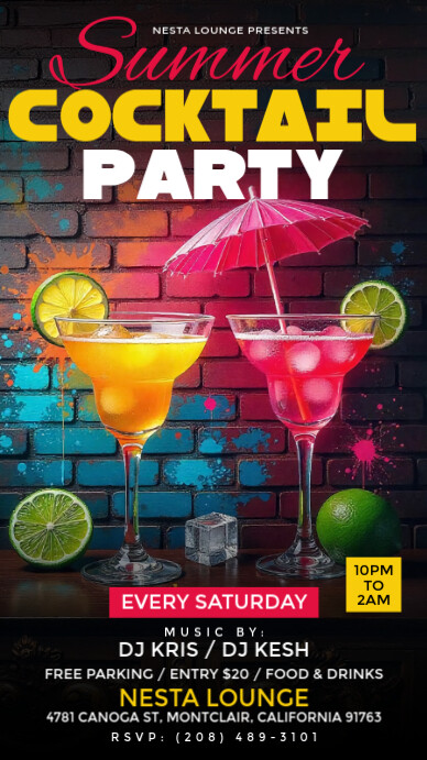 Summer Cocktail Party Instagram Story template