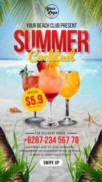 Summer Cocktail Promotion Instagram Story Tem template