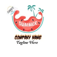Summer collection advertisement  logo design template