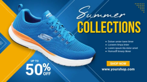 Summer collection shoes banner ad Digitalt display (16:9) template