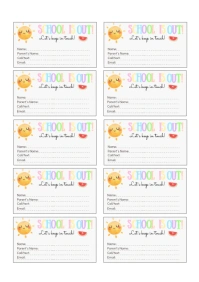 Summer Contact Card, Editable Printable Summe A4 template