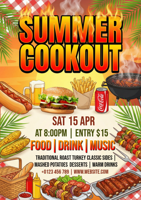 Summer Cookout A4 Template | PosterMyWall