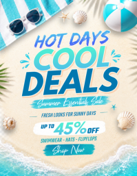 Summer Cool Days Løbeseddel (US Letter) template