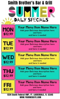Summer Daily Specials Menu US Legal template