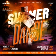 Summer Dance Party Ad Square (1:1) template