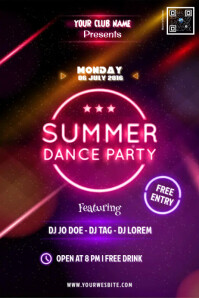 summer dance party poster template 296aa6accd315cc45397a8ecc1987830