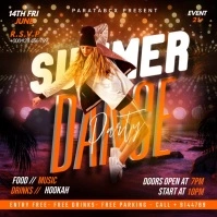 Summer Dance Party Video Ad Quadrado (1:1) template