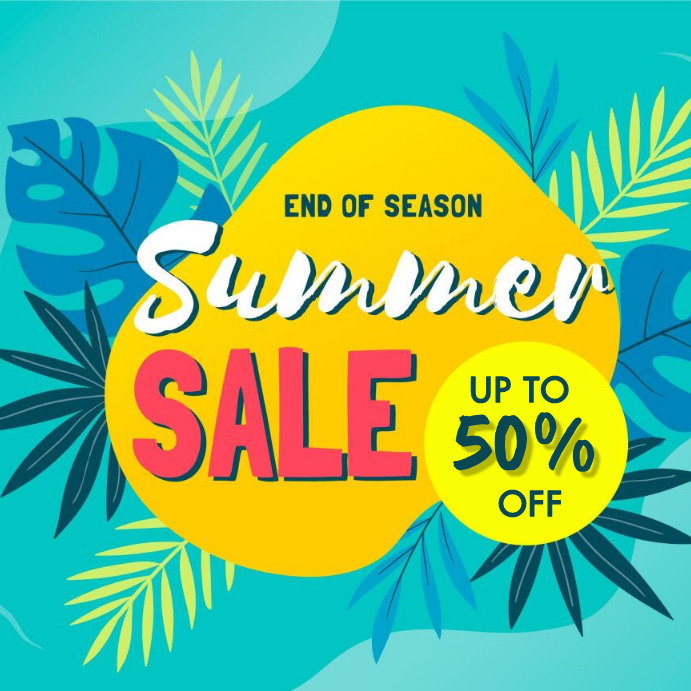 Turquoise Summer Instagram Ad Template | PosterMyWall