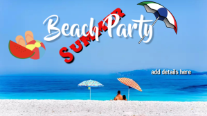Blue Beach Party Digitalt display Template