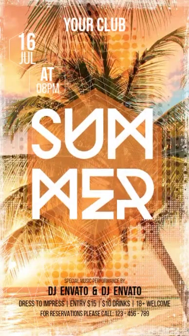 Summer Display Digitalanzeige (9:16) template