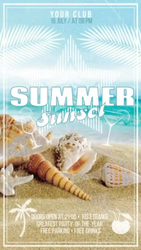 Brown Summer Party Digitalt display Template