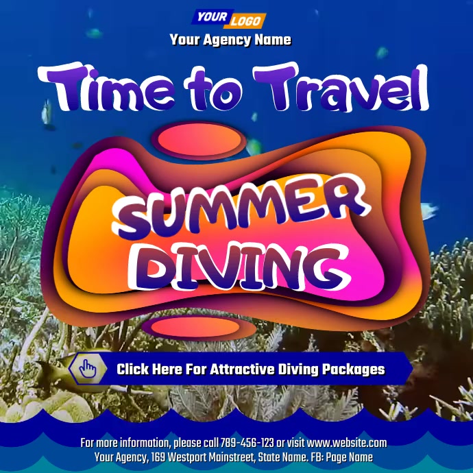 Summer diving travel agency (1) Template PosterMyWall