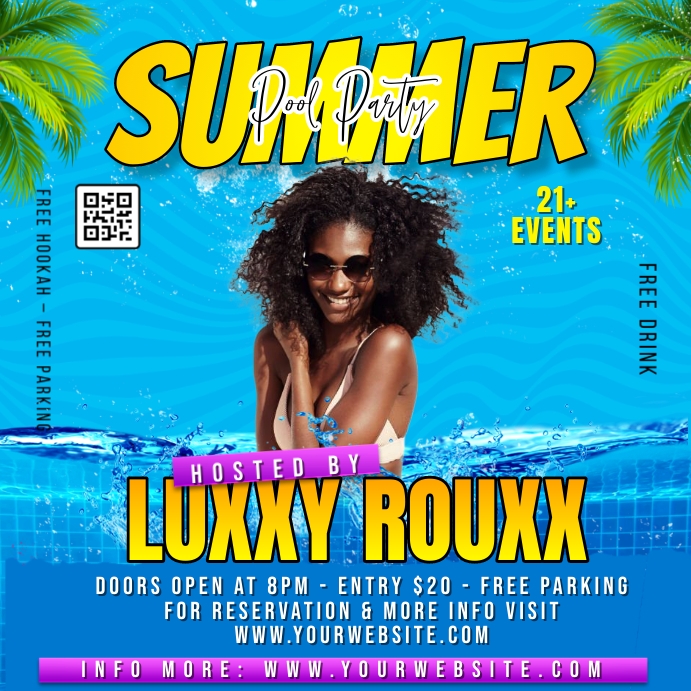 Summer DJ Pool Party Pos Instagram template