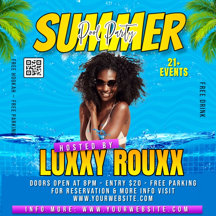 Summer DJ Pool Party Iphosti le-Instagram template