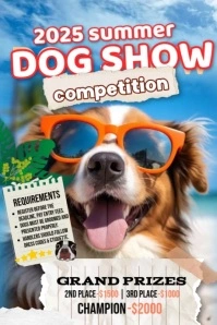 Summer Dog Show Competition Poster template