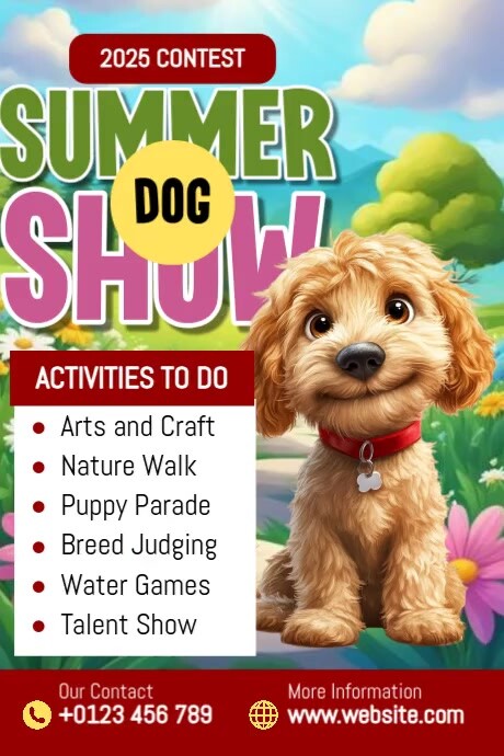 Summer Dog Show Cartaz template