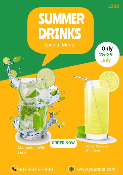 Summer drink A4 template