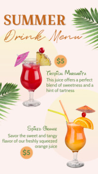 Summer Drink Menu Indaba yaku-Instagram template