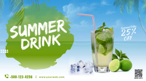 Summer Drink Menu Promotion Twitter Post or B template
