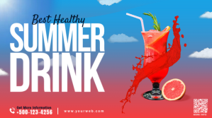 Summer Drink Menu Promotion Twitter Post or B template