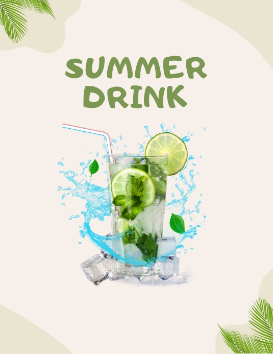 SUMMER DRINK TEMPLATE Flyer (US Letter)