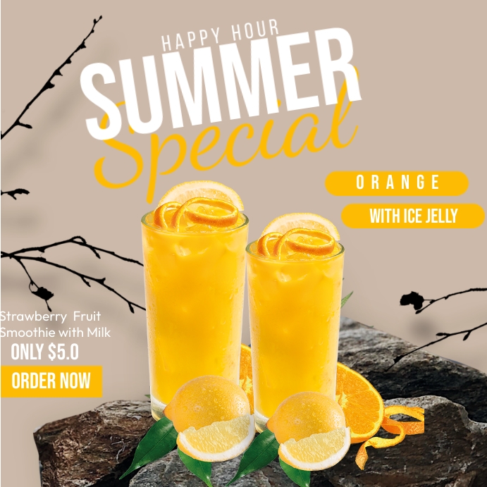 Summer Drinks Instagram Post template