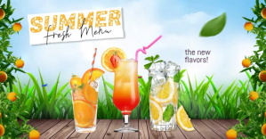 Summer Drinks Menu auf Facebook geteiltes Bild template