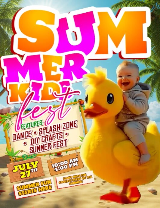 Summer Duck Splash Fest Iflaya (Incwadi ye-US) template