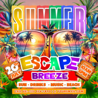 Summer Escape Breeze Party Instagram-bericht template