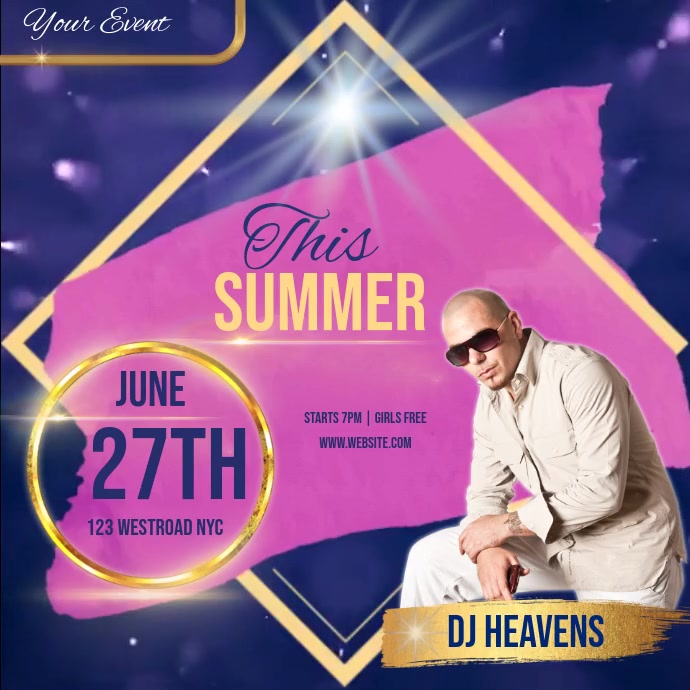 summer event ad digital video template Instagram Plasing